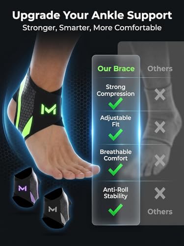 2-Pack Ankle Braces for Men Women Adjustable Sprained Ankle Stabilizer Support Brace Foot Drop Achilles Tendonitis Basketball Copper Compression Breathable Protection Plantar(2PACK Green) 2PACK Green