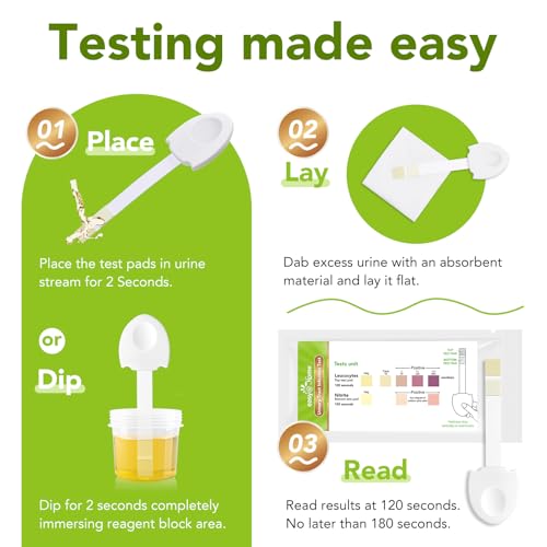 Easy@Home UTI Test Strips for Women, 12 Pack Urinary Tract Infection Test