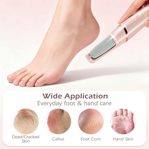 Glowelle Electric Foot Callus Remover, Electric Callus Remover for Foot, Rechargeable Portable Pedicure Tool Kit, Smooth Foot File Tools for Dead Hard Cracked Dry Skin, Foot Care for Women,Men Gift Pink