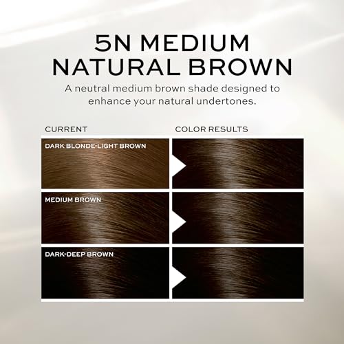 John Frieda Precision Foam Colour, Medium Natural Brown 5N, Full-coverage Hair Color Kit, Anti-Fade Gray Coverage, Deep Color Saturation Hair Dye, Pack of 2 Grey,Brown 1 Count (Pack of 2)