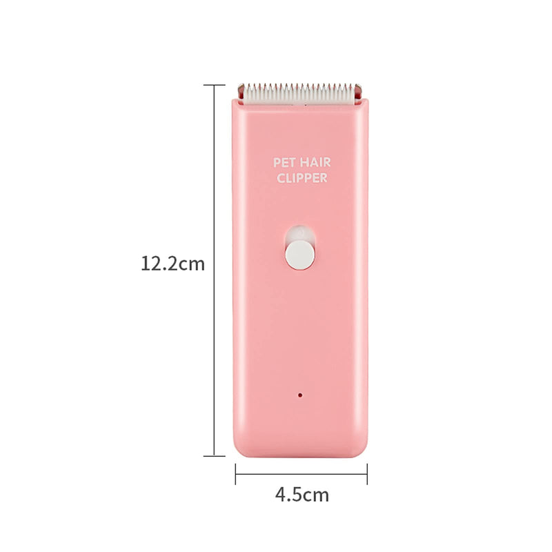 Dog Cat Home Hair Waterproof Clipper Portable Electric USB Rechargeable Pet Grooming Tools Low Noise Shaver Cordless Trimmer for Small and Large Pets Pink - BeesActive Australia