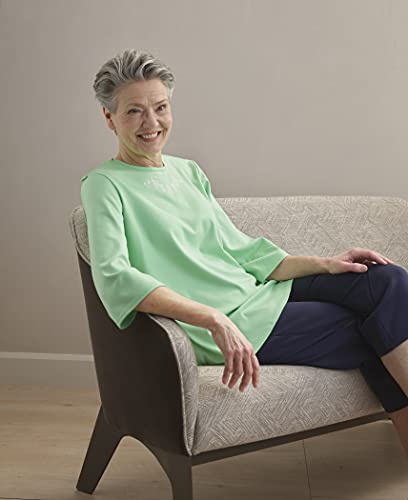 Silverts Women's Adaptive Open Back 3/4 Sleeve Top, Assisted Dressing Shirt XX-Large Mauve