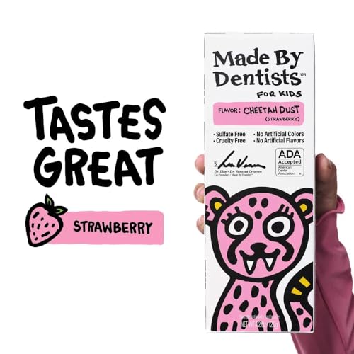 Made By Dentists - Toothpaste for Kids - Cheetah Dust (Strawberry) 3 Pack