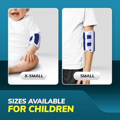 BraceAbility Infant Elbow Immobilizer Splint & Arm Restraint Wrap for Babies | Prevent Thumb Sucking, Face Touching, Scratching, Pulling IV Tubes (XS) XS