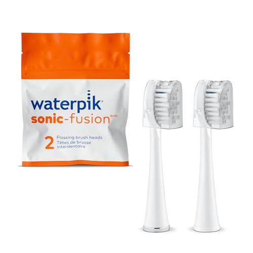Waterpik Sonic-Fusion Full Size Replacement Brush Heads 2 Count Black and White