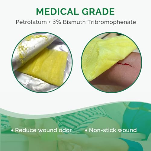 Xeroform Petrolatum Dressing 4"x4" 25 Individual Pack Non Stick Gauze Pads, Medical Grade Non-Adherent Mesh Gauze Wound Dressing for Wound Care, Burns, Lacerations, Skin Grafts 4“ x 4”(25 Packs)