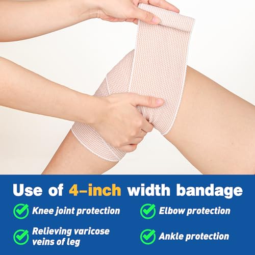 AZEN Premium 8 Pack Elastic Bandage Wrap (2x2", 2x3", 2x4", 2x6"), Compression Wrap Bandage for Legs, Ankle, Knee, Tummy, Body, Latex-Free, Lymphedema Wraps for Legs Mix 8p (2+3+4+6) 2 Inch, 3 Inch, 4 Inch, 6 Inch