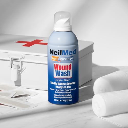 NeilMed Cleanse Sterile Saline Wound Wash, 6.3 Ounce 6.3 Fl Oz (Pack of 1)