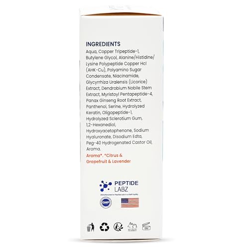 Copper Peptide Hair Serum with Copper Tripeptide-1 – Dual Peptide Complex + Licorice Root – Citrus Scent – 1 fl oz