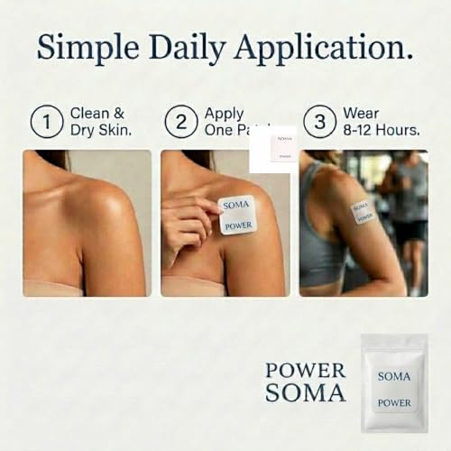 Soma Power Creatine Patches, Vegan and Latex-Free Adhesive, Daily Wear