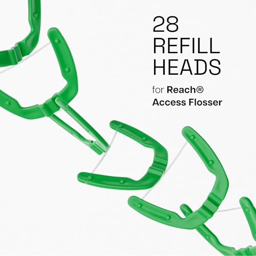 REACH Ultraclean Access Flossers Disposable Heads Fresh Mint Crystals 28 Each (Pack of 4)