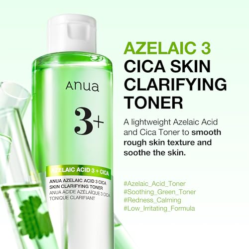 Anua Azelaic Acid 3 CICA Clarifying Toner, 8.45 fl.oz 8.45 Fl Oz (Pack of 1)