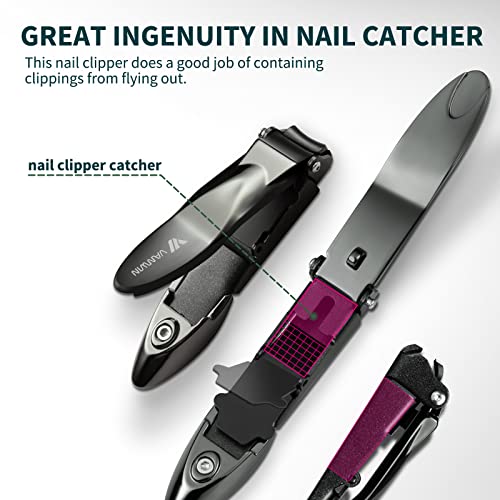 Toenail Clippers for Seniors Thick Toenails, Nail Clippers with Catcher for Men