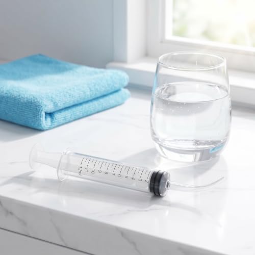 Wisdom Teeth Syringe, 5 Pack Irrigation Dental Syringes with Measure Scale & Curved Tip for Dental Care Liquid Oral Tonsil Stone Curved-with Measurement