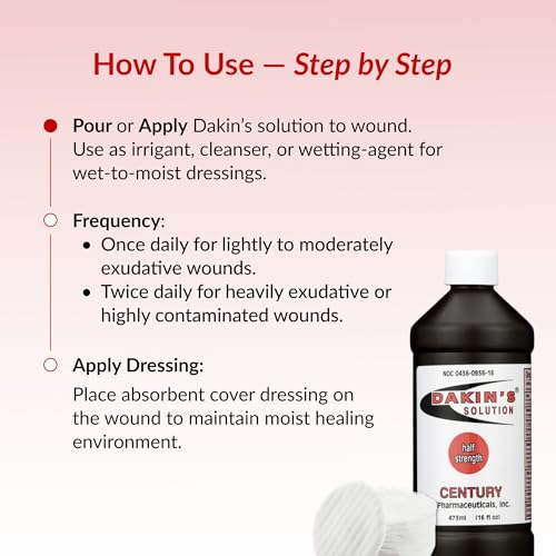 Dakin's Wound Cleanser Diluted 0.25% Wound Cleanser, 16oz Half Strength