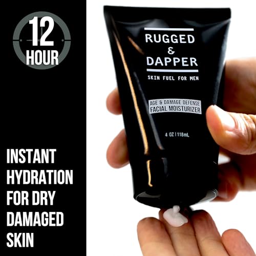 RUGGED & DAPPER - Age Defense Face Moisturizer for Men | 4oz | Hydrating Mens Face Lotion | Unscented Formula Daily Facial Moisturizer 4 Ounce (Pack of 1)