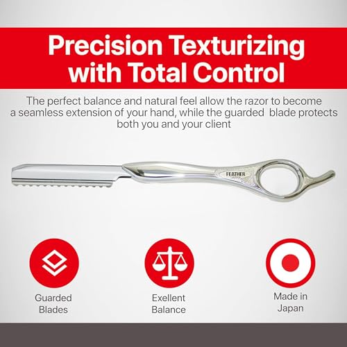 Feather Silver 7.25" Styling Razor Handle - Professional Hair Tool