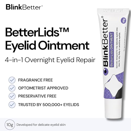 BlinkBetter BetterLids Eyelid Ointment for Dry, Itchy & Sensitive Eyelids – Deep-Moisturising Oat Complex with Shea Butter & Panthenol to Hydrate, Nourish & Soothe Delicate Eyelid Skin – 0.34 oz Original