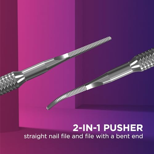 Staleks Pro Pedicure Toenail File EXPERT 60 Type 3 – Dual-Ended Ingrown Nail File – Stainless Steel straight nail file and file with a bent end
