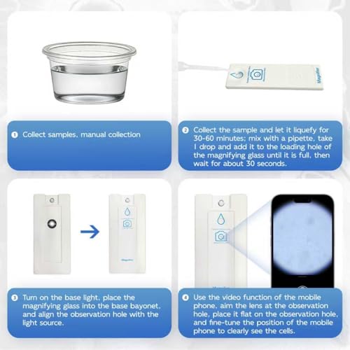 Portable Magnifying Glass, Handheld Observation Lens with LED Light, Outdoor Mobile Phone Magnifier Complete Set Suit