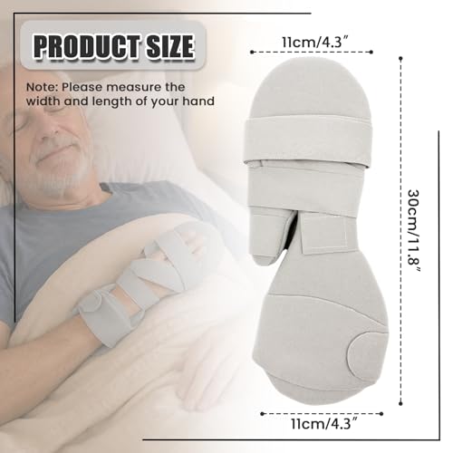 MESINURS Resting Hand Splint with Finger Separator for Arthritis, Tendonitis, Carpal Tunnel Pain - Hand Correction Rehabilitation Device (Right) Right