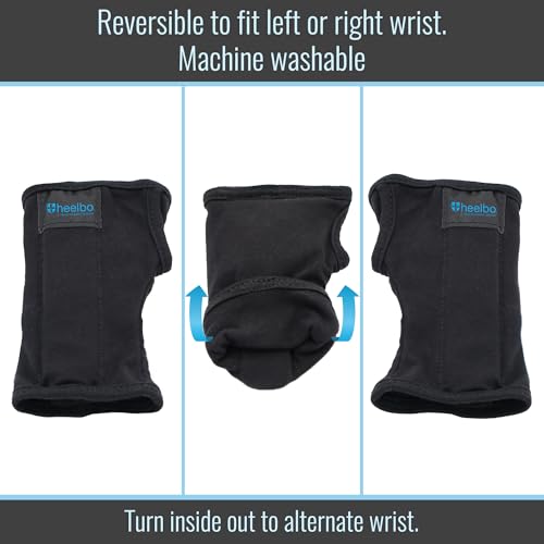 Heelbo Carpal Tunnel Wrist Brace, FSA & HSA Eligible, Carpal Tunnel Relief, Fits Left & Right Hand, Flexible Support Splint, Support Beads Improve Circulation, Medium