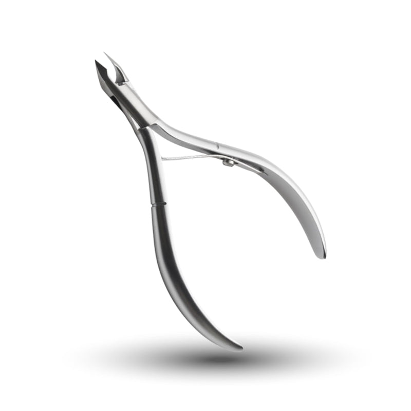Rui Smiths Ultra-Premium Stainless Steel Cuticle Nippers - Professional Stainless Steel Cuticle Cutters - Spanish Handle, Rounded Box Joint, Matte Chrome Plated - 5mm Jaw, Single Spring 5mm Jaw, Spanish Handle Silver