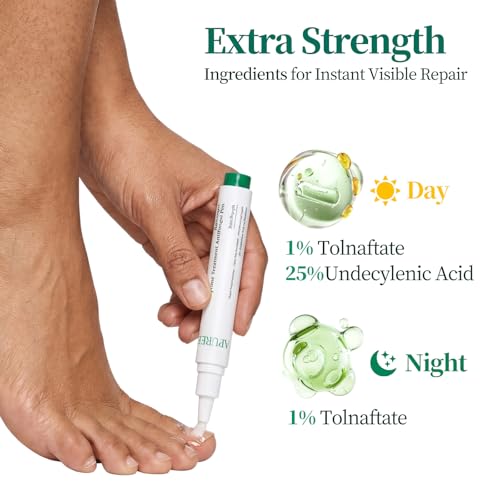 Apuree Extra Strength Daytime Antifungal Pen for Yellow Thick Damged Nails clear