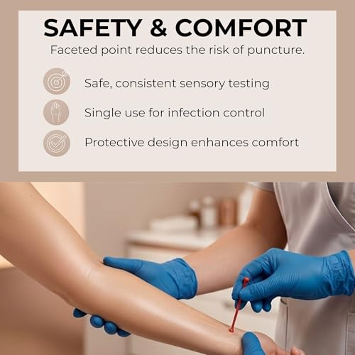 Disposable Skin Prick Device, Neuropathy Early Detection and Diabetes Monitoring, Single-Use Testing Pins, Hygienic Medical Tool, Ready-to-Use for Healthcare Professionals, Pack of 100