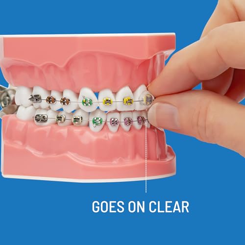 OrthoDots CLEAR 6 Pack & Braces Flosser 2 Pack – Clean and Protect Your Orthodontics