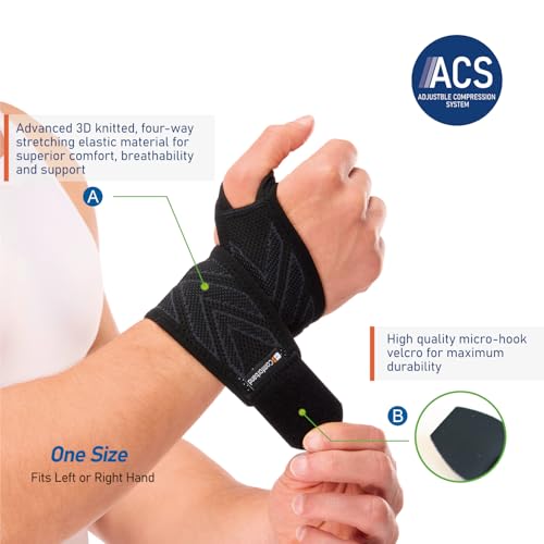 Comforband Adjustable Wrist Support Brace – Pain Relief for Carpal Tunnel, Arthritis, Tendonitis, and Sprains – Breathable, Lightweight, and Comfortable for Men and Women – Fits Left and Right Hand
