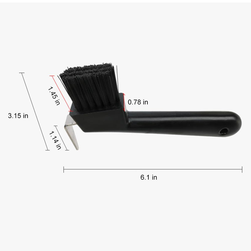 Natural bristles hoof scraper with brush, hoof scraper for horses, ergonomic hoof scraper for horses, 2 in 1 hoof scraper in brown, horse hoof care hoof cleaner horse, for clean hooves hoof care, black, Kiuiom - BeesActive Australia