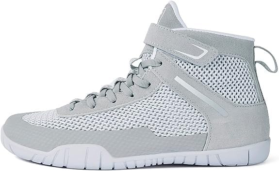 Womens Wrestling Shoes Boxing Shoes Zero Drop Sole 5.5 Wide Light Grey - BeesActive Australia