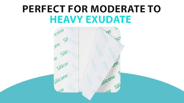 MedVance Silicone Adhesive Foam Dressing Without Border, 4"x4", Box of 10 4"x4" 10 Pack