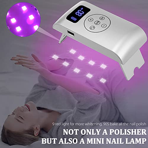 3 in 1 Portable Electric Nail Drill,Compact 35000 RPM Electrical Professional Nail File Kit, Nail Dryer UV Lamp Manicure for Acrylic, Gel Nails, Manicure Pedicure Polishing Shape Tools (Pink) Pink