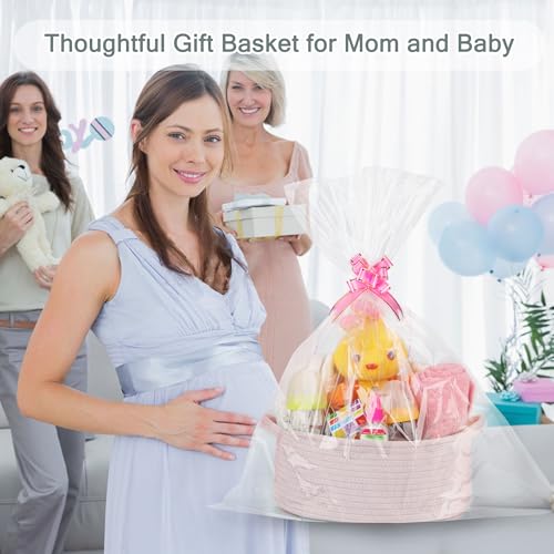 Kids Flossers, Unflavored, 4 Colors Ocean Animals Shaped (Pack of 3), and Small Woven Basket with Gift Bag and Ribbons