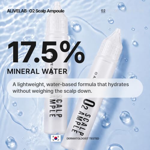 ALIVELAB O2 Scalp Ampoule – Leave-in Anti-Dandruff, Anti-Itch Scalp Care Serum – Soothing & Hydrating Formula for Dry, Flaky Scalp – Promotes Healthy Hair & Reduces Irritation – (2 x 0.85 fl oz)