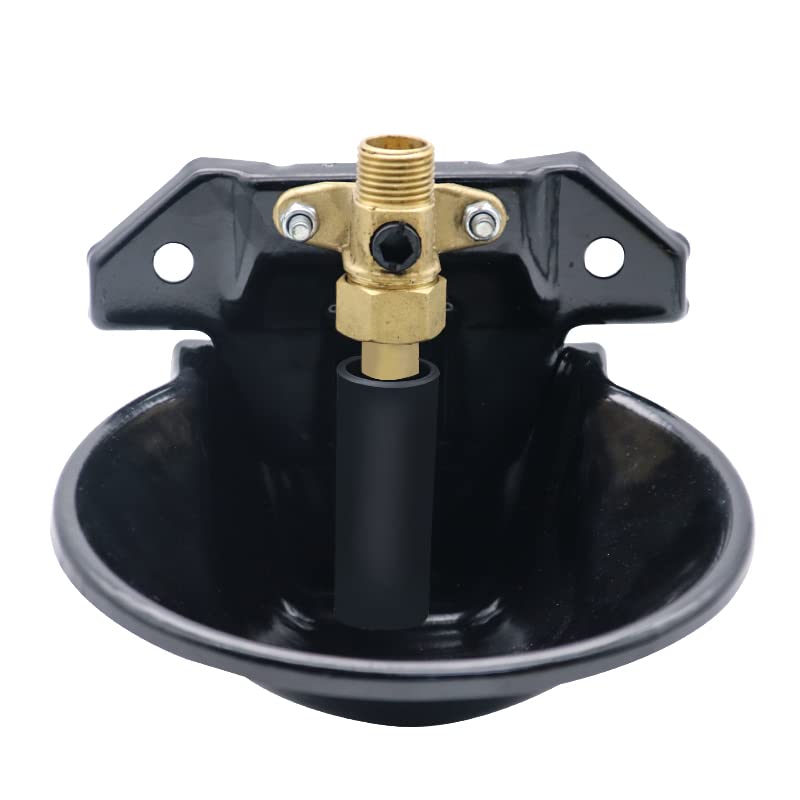 Metal Sheep Automatic Water Drinking Bowl, Thickened Steel Automatic Goat Waterer Fountain with Copper Valve Touch Switch,Farm Water Drinking Equipment BLACK - BeesActive Australia