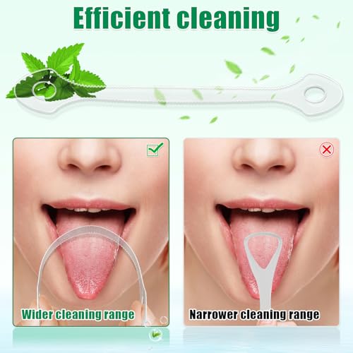 100 Count Disposable Tongue Scraper, Plastic Tongue Cleaner for Adults Kids 100 Count