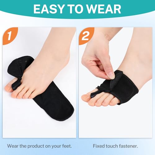 Bunion Corrector for Women Men, Adjustable Toe Straightener with Silicone clip pad and foam gasket, Breathable Mesh Bunion Relief Bunion Pads, Comfort Bunion Fix Brace for Correct Toes Alignment(1 Pair)