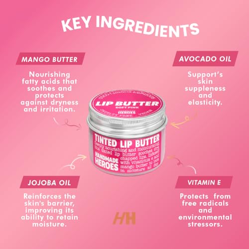 100% Natural Tinted Lip Butter Mask and Scrub Bundle - Clean Beauty Intensive Balm and Therapy for Sleeping