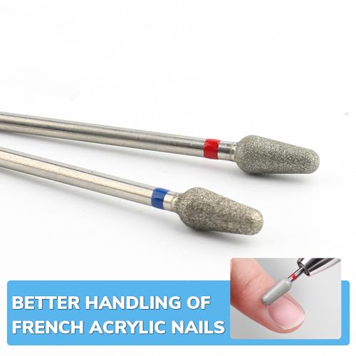 QUNZHAO 2Pcs Diamond Nail Drill Bits Carbide Conical Micro Cuticle Remover Bit for Under Nail Dead Skin Cleaning Cuticle Remove Nail Art Design Manicure(03 set) 03 set
