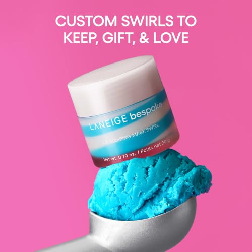 LANEIGE Bespoke Lip Sleeping Mask | Customized Hydrating Overnight Treatment | Vitamin C, Shea & Murumuru Seed Butter, Antioxidants | For Flaky, Dry Lips | Korean Skin Care 2 Scent Custom Swirl