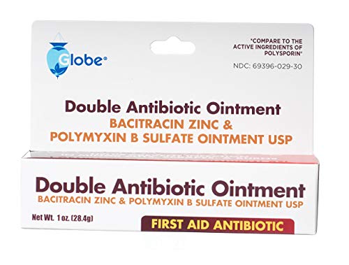 Globe First Aid Topical Antibiotic Ointment with Bacitracin Zinc & Polymyxin B Sulfate, Infection Protection & Wound Care Without Neomycin 1 oz Tube 1 Ounce (Pack of 1)