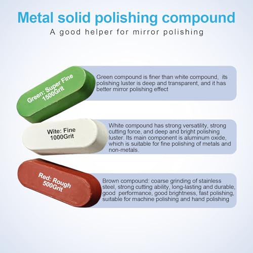 Neeki 12Pcs Polishing and Buffing Kit for Metal Stainless Steel, Jewelry 12