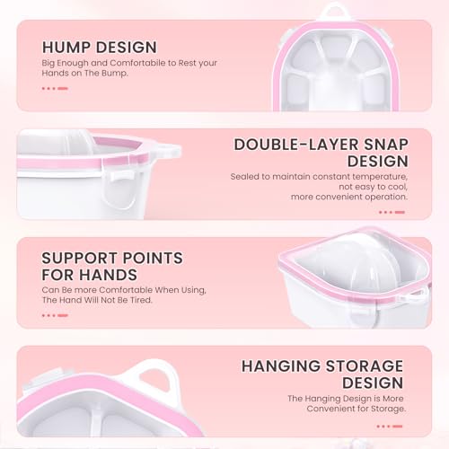 Hand Toe Nail Soaking Bowl: 12PCS Large Size Hand & Foot Nail Soak Off Bowl Pink,Pink