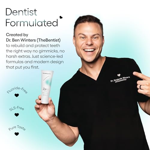 Something Nice Zero Toothpaste - 10% Nano Hydroxyapatite Toothpaste Fluoride Free, Remineralizing, Enamel Repair and Natural Whitening, Suitable for Sensitive Teeth, Adults & Kids Oral Care, Mint, 4oz