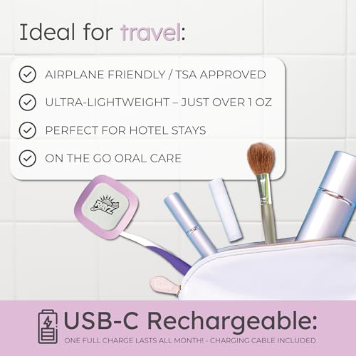 Rayz UV-C Toothbrush Sanitizer | Portable & Rechargeable | 99.9% Sanitization in 3 Minutes | Wall Mountable, Travel-Friendly & TSA-Approved (Lavender) Lavender