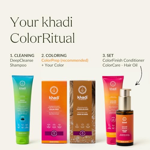 khadi DARK BLONDE Natural Hair Color - Hair Color for matte, medium ash blonde to rich dark blonde - 100% plant-based & natural - 3.5 oz