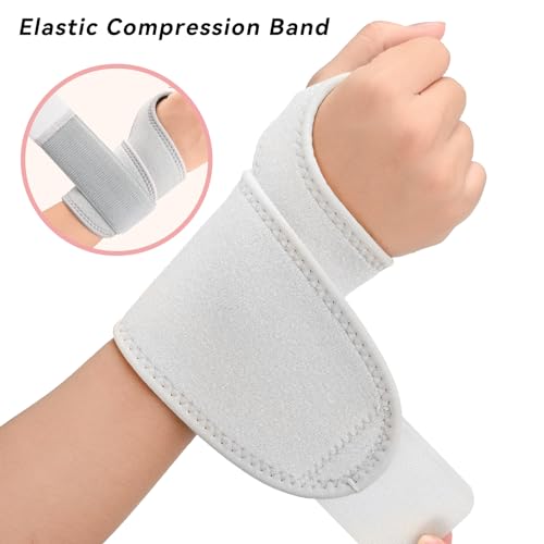 Wrist Brace for Carpal Tunnel 2 Pack Right Left Hand, Adjustable Wrist Brace for Day Night Support, Wrist Support Wraps for Women Men,Tendonitis, Arthritis, Weightlifting, Sports, Grey Grey, Wrist Support Brace, 2 Pack(Left and Right Hands)